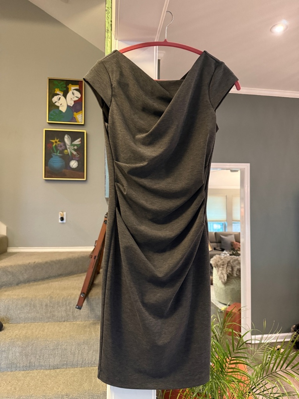 White House Black Market Elegant Draped Black Women's Dress